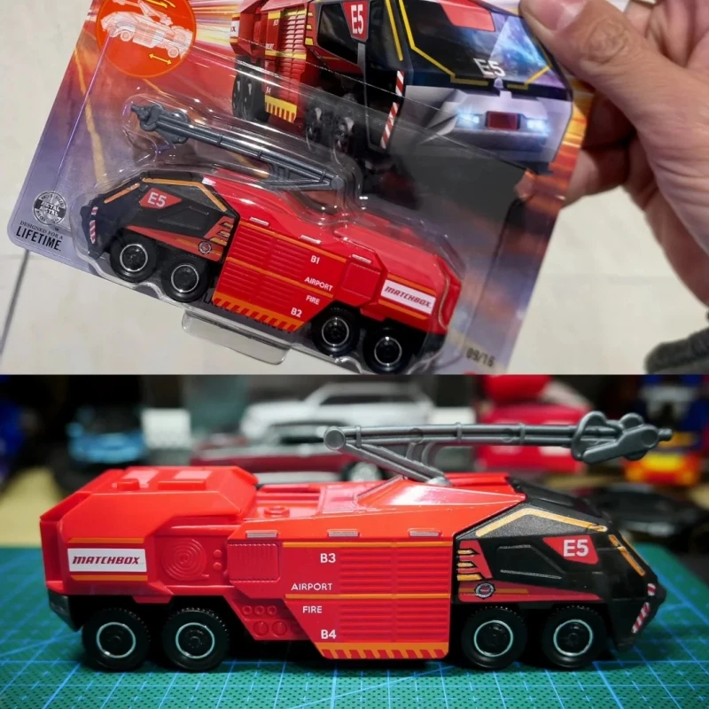

Mattel Matchbox Jcy27 Engineering Vehicle Series 1/64 Scale Airport Fire Truck HWV10 Car Collectible Car Diecast Vehicle Toys