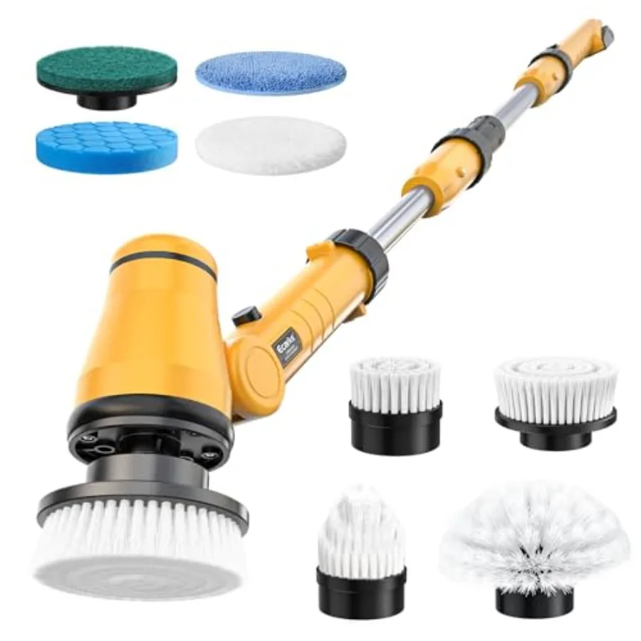 

Electric Spin Scrubber for Bathroom/Floor/Kitchen/Tub/Tile Cordless, DeWalt 20V Battery Compatible, 4-Stage Adjustable Handle,