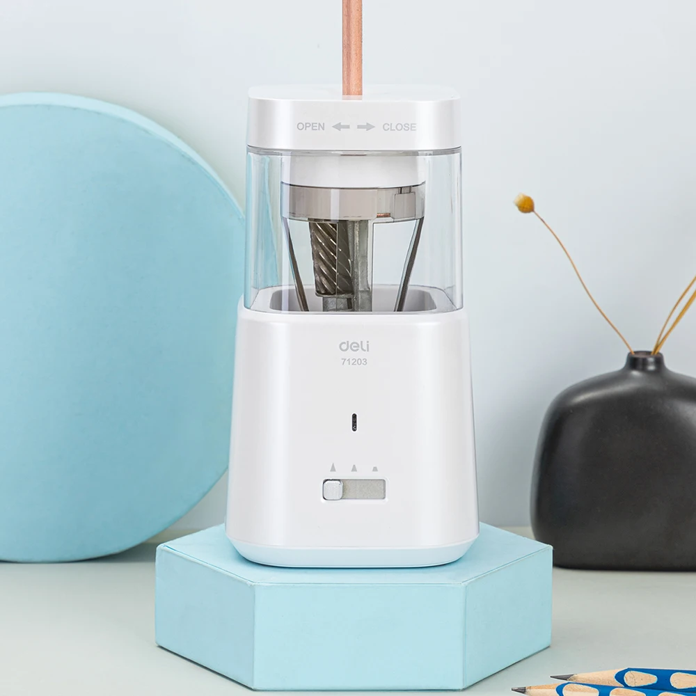 Deli Full Automatic Electric Pencil Sharpeners USB Fast Charge Pencil Dispenser Gift for Children School Sharpener Stationery