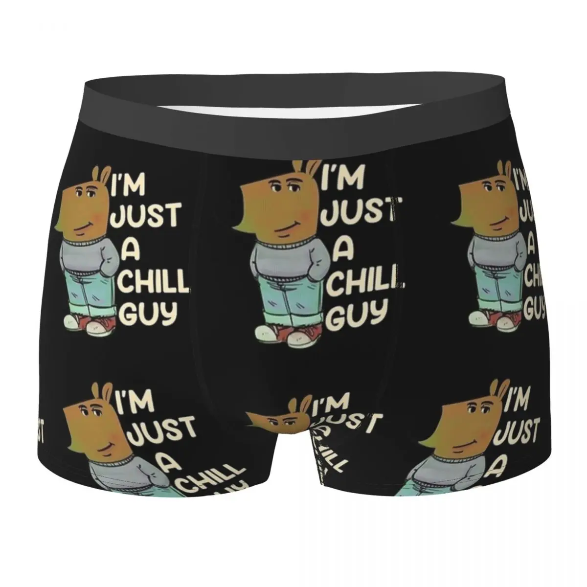 

I'm Just A Chill Guy Meme Underwear Funny Printed Boxer Shorts High Quality Males Panties Sexy Boxer Brief Gift