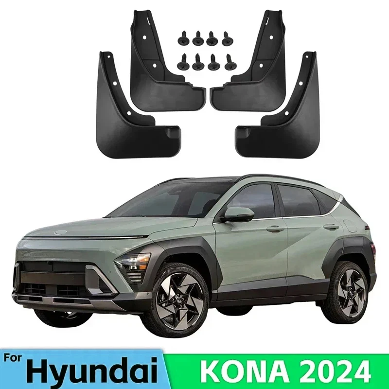 MudFlaps For Hyundai KONA 2024 2025 Hybrid Mudguards Mud Flaps Splash Guards Front Rear Wheels Fender Car Accessories 4Pcs
