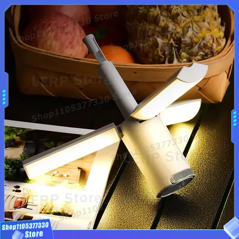 Portable Folding Camping Lantern Large Capacity Emergency Light USB Rechargeable Flashlight Hanging Tent Lamp for Outdoor