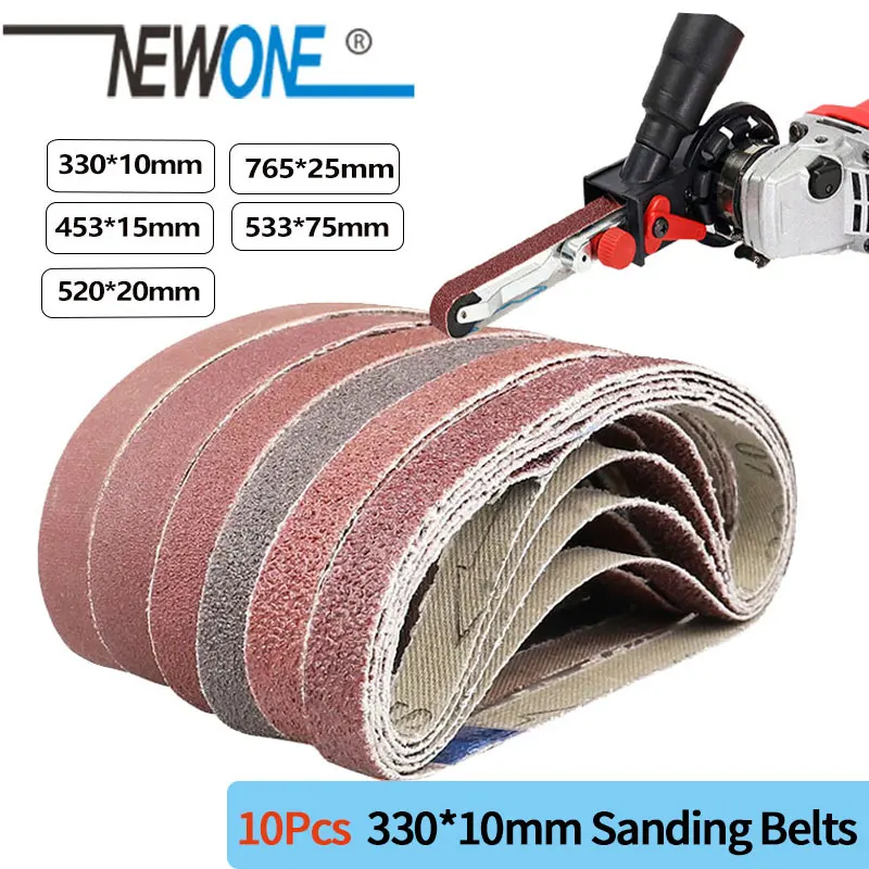 10 pcs 330*10mm/453*15mm Sanding Belts P40 - P600 Abrasive Sanding Screen Band for Wood Soft Metal Grinding Polishing