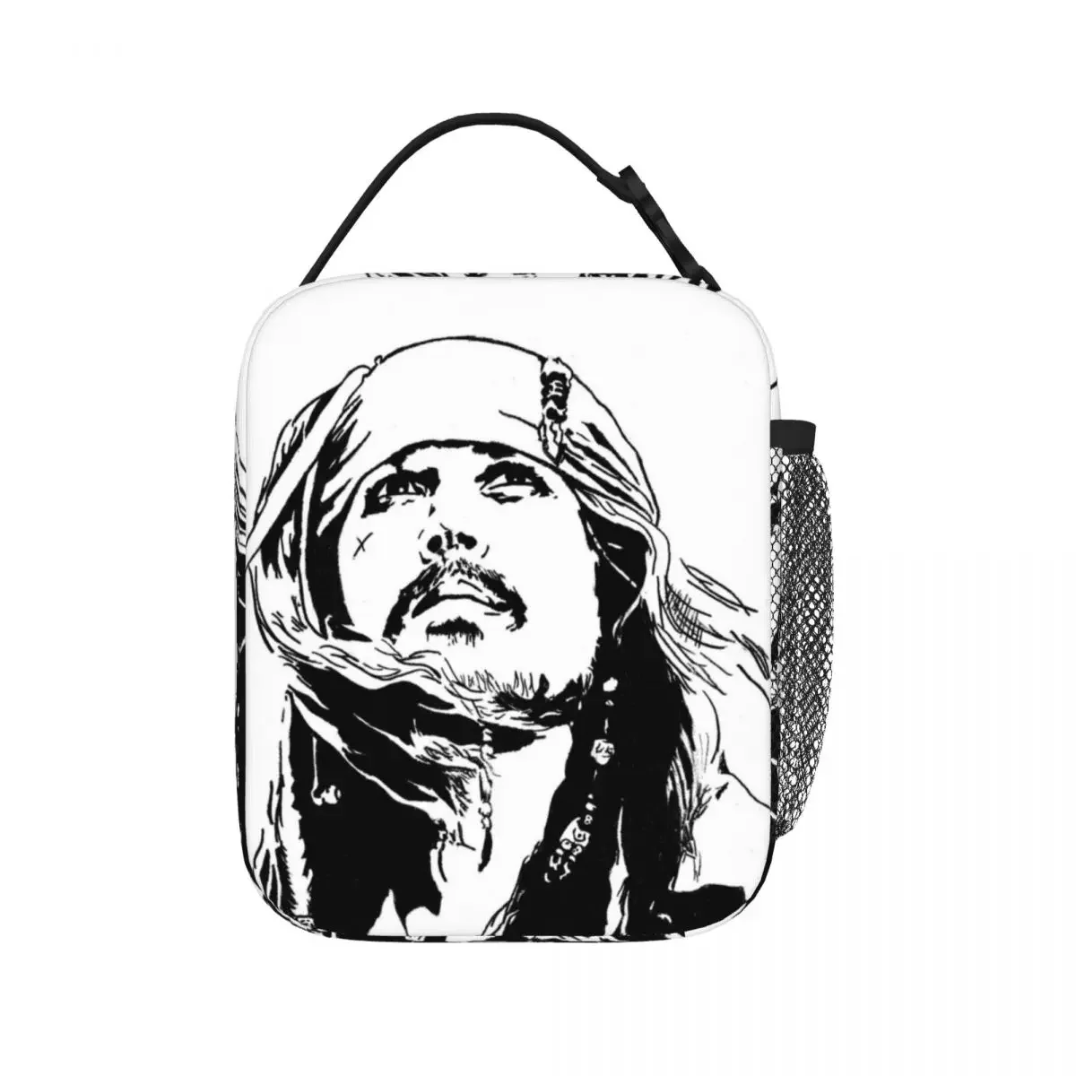 

Сумки для обеда Captain Jack Sparrow, изолированная сумка для обеда, портативная коробка для бенто, герметичные сумки для пикника для женщин, работы, детей, школы