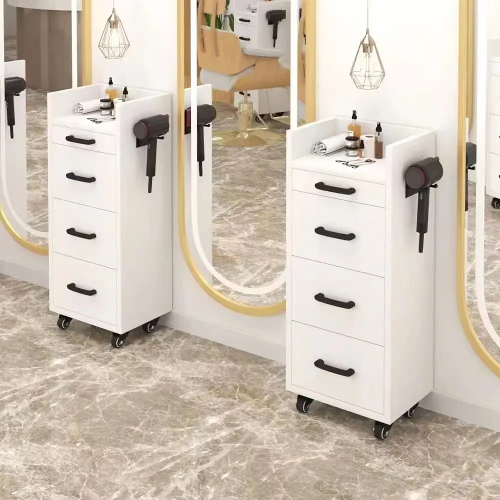 

Professional 2024 White Rolling Barber Spa Facial Metal Hair Salon Beauty Salon Hair Trolley