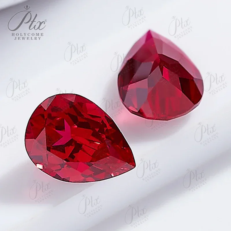 

Best Seller Pear Shape Lab Grown Ruby Pigeon Blood Red Color VVS For Diy Jewelry Making Materials Selectable AGL Certificate