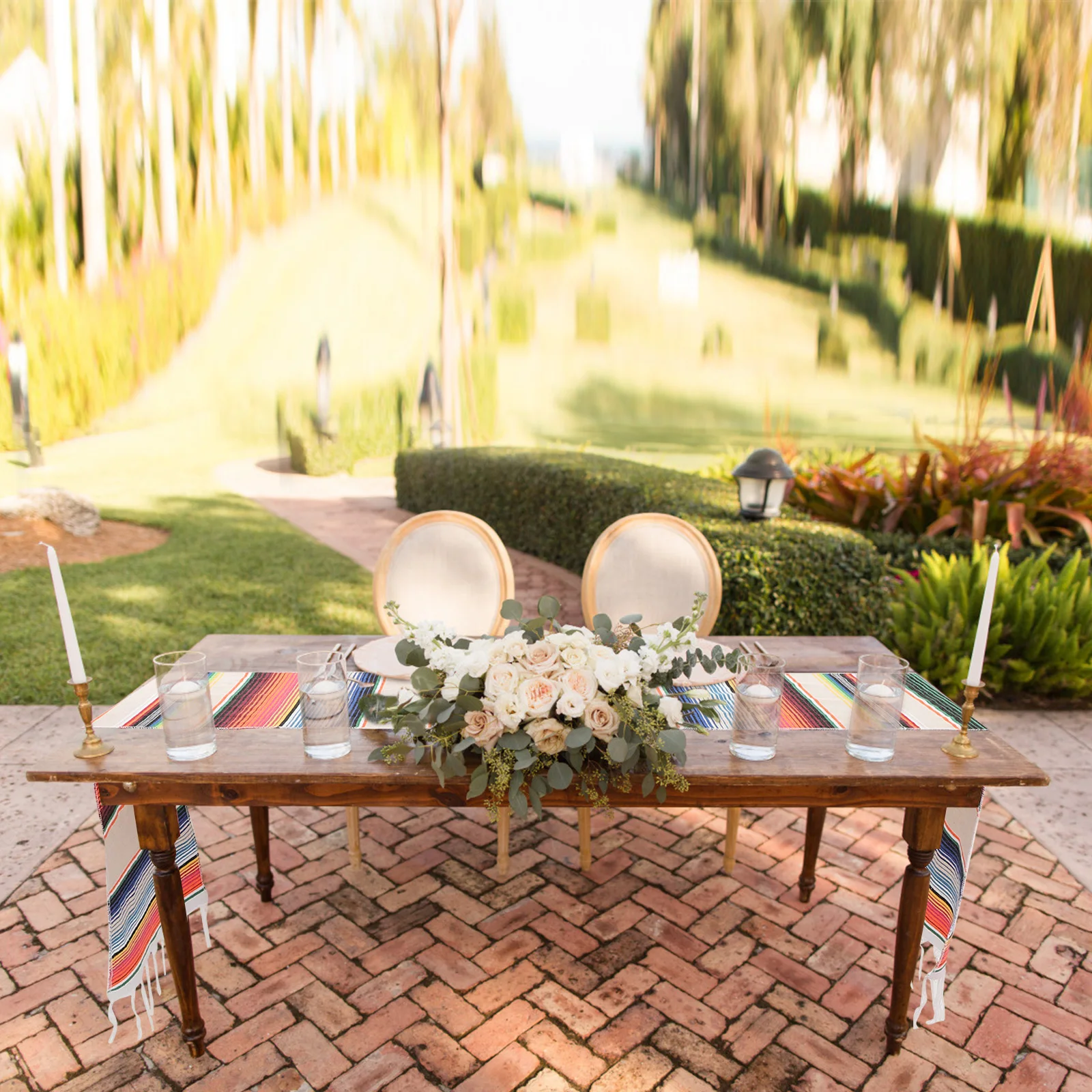 

Mexican Table Runner Long Table Cloth Decorative for Party Dining Picnic Reusable Elegant Home Garden Bar Hotel Decor