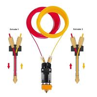 1Pc Two-color Metal Hot Extrusion Press For 3D Printer 2 IN 1 OUT Hotend Dualcolor For CR-10 Series Creality Ender 3