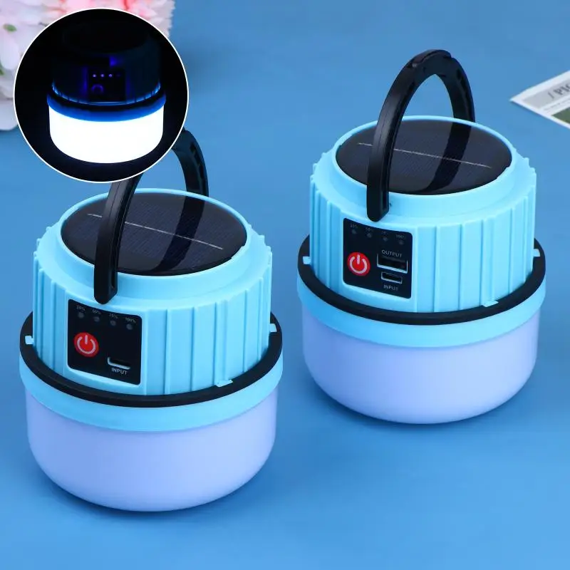 Solar Camping Lights LED Waterproof Rechargeable Emergency Lamp Foldable Long Battery Life Outdoor Lighting