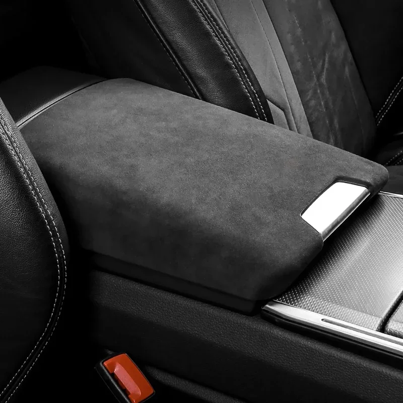 

For Audi A6L A7 2019 2020 2021 2022 2023 2024 Alcantara Suede Car Armrest Box Lid Cover Trim Arm Rest Case Protective Shell