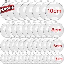 10/8/6/5cm Transparent Christmas Balls for Xmas Tree Hanging Pendants Hollow Ball Ornaments Wedding New Year Party Home Decor