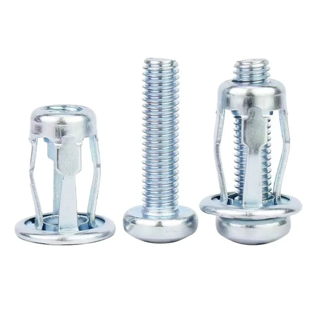 10pcs Carbon Steel Petal Screw Anchors M4 M5 M6 M8 Self-Locking Design Expansion Plug Kit Expansion Mechanism