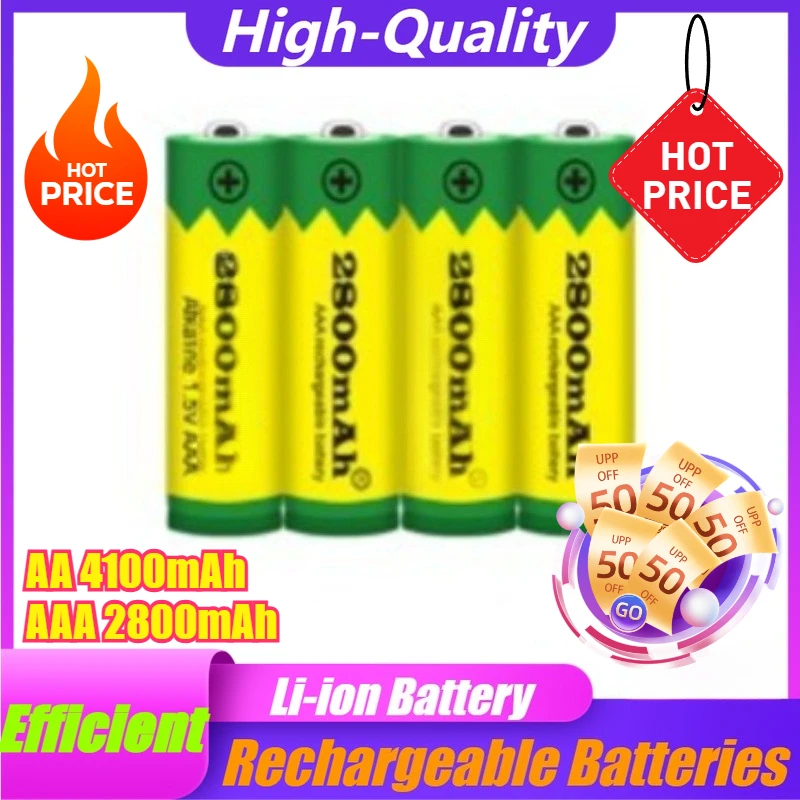 

Brand New AA Size Rechargeable Battery 4100mAh 1.5V Suitable for LED Light Toys Mp3