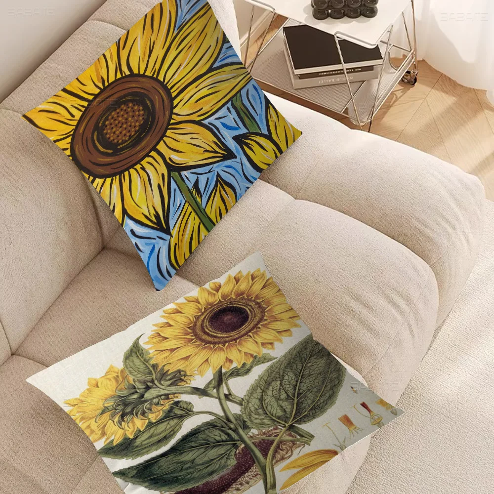 

Sunflower Pillow Cushion Cover Pillowcase Living Room Sofa Home Decor Customized