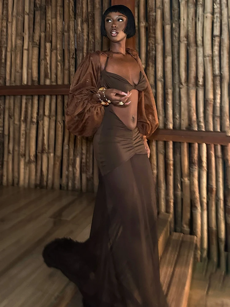 Cutenew Sexy Chic 2-teiliges Set Frauen Puff Volle Hülse Satin Crop Top + V Taille Patchwork Röcke Passenden Club elegante Passenden Anzug