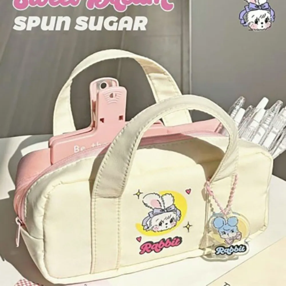 Cloth Cream Rabbit Pen Bag Soft Large Capacity Stationery Box Resistant To Dirt Washable Multifunctional Stationery Storage Bag