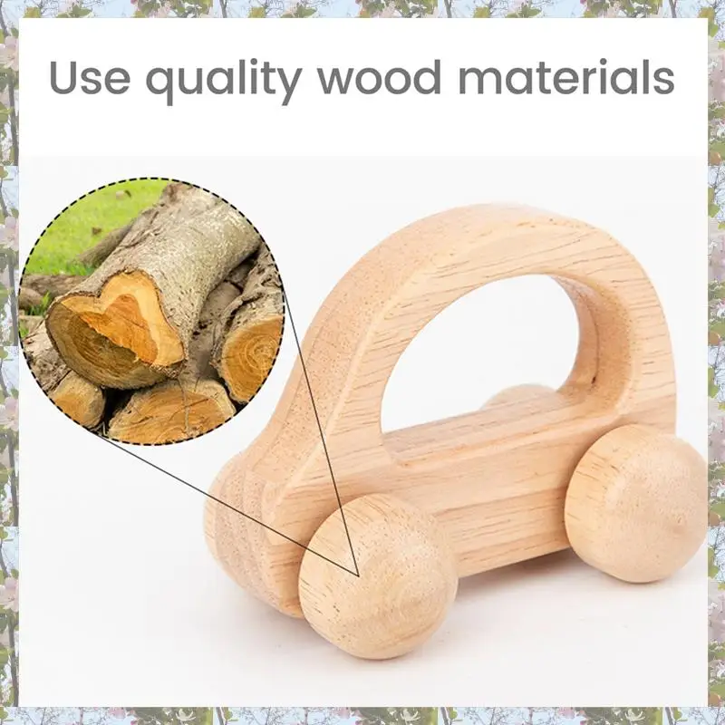 T84C-2 Stuks Baby Houten Auto Vroege Onderwijs Baby 0-6-12 Maanden Peuter 1-3 Jaar Oud Hout jongens Neutraal Decor