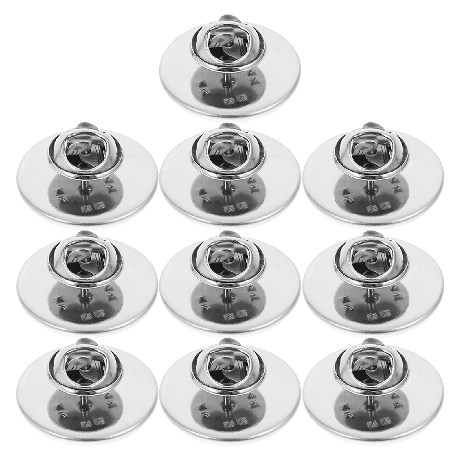 

10Pcs Brooch Back Pin Stainless Steel Durable Locking Clip for DIY Craft Jewelry Making Lapel Pin Badge Accessories