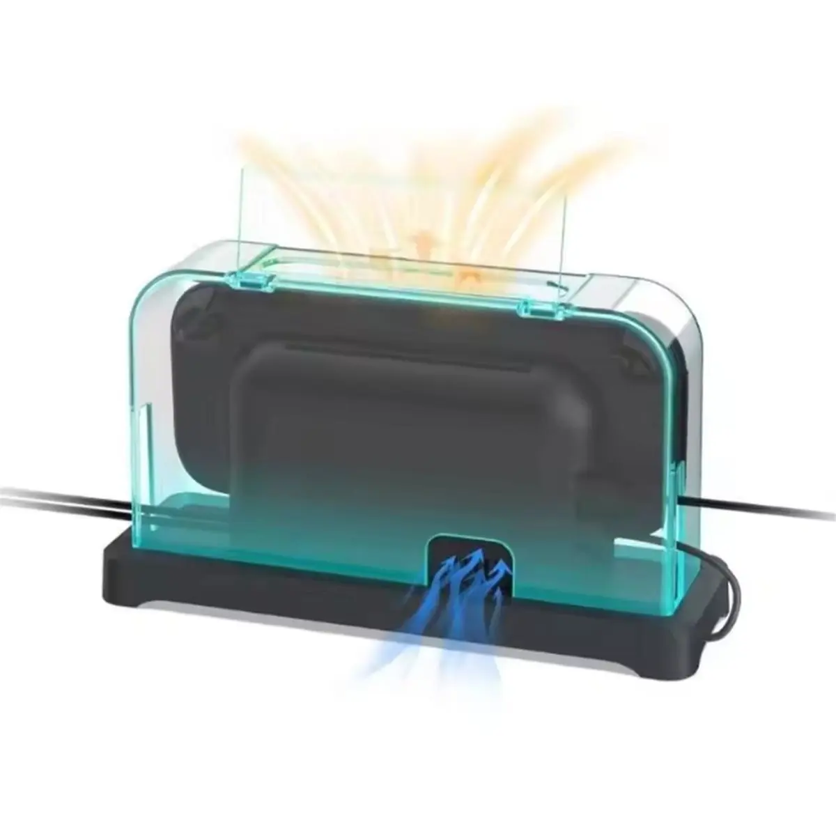 Ventilated Consoles Stand with Color Light & Clear Dust Guard for Switch2/Switch Transparent Protective Dust Cover Set