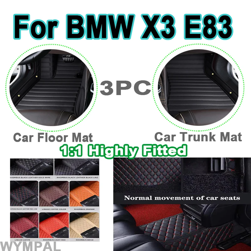 

Luxury Custom Car floor mats for BMW X3 E83 2005 2006 2007 2008 2009 2010 foot Pads automobile carpet cover interior mats