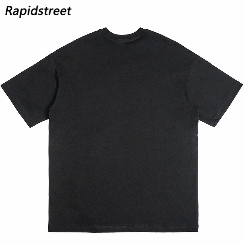 Men Hip Hop Streetwear T-Shirt Illusion Girl Letter Print T Shirt Harajuku Cotton Casual Tops Tees Short Sleeve Tshirt