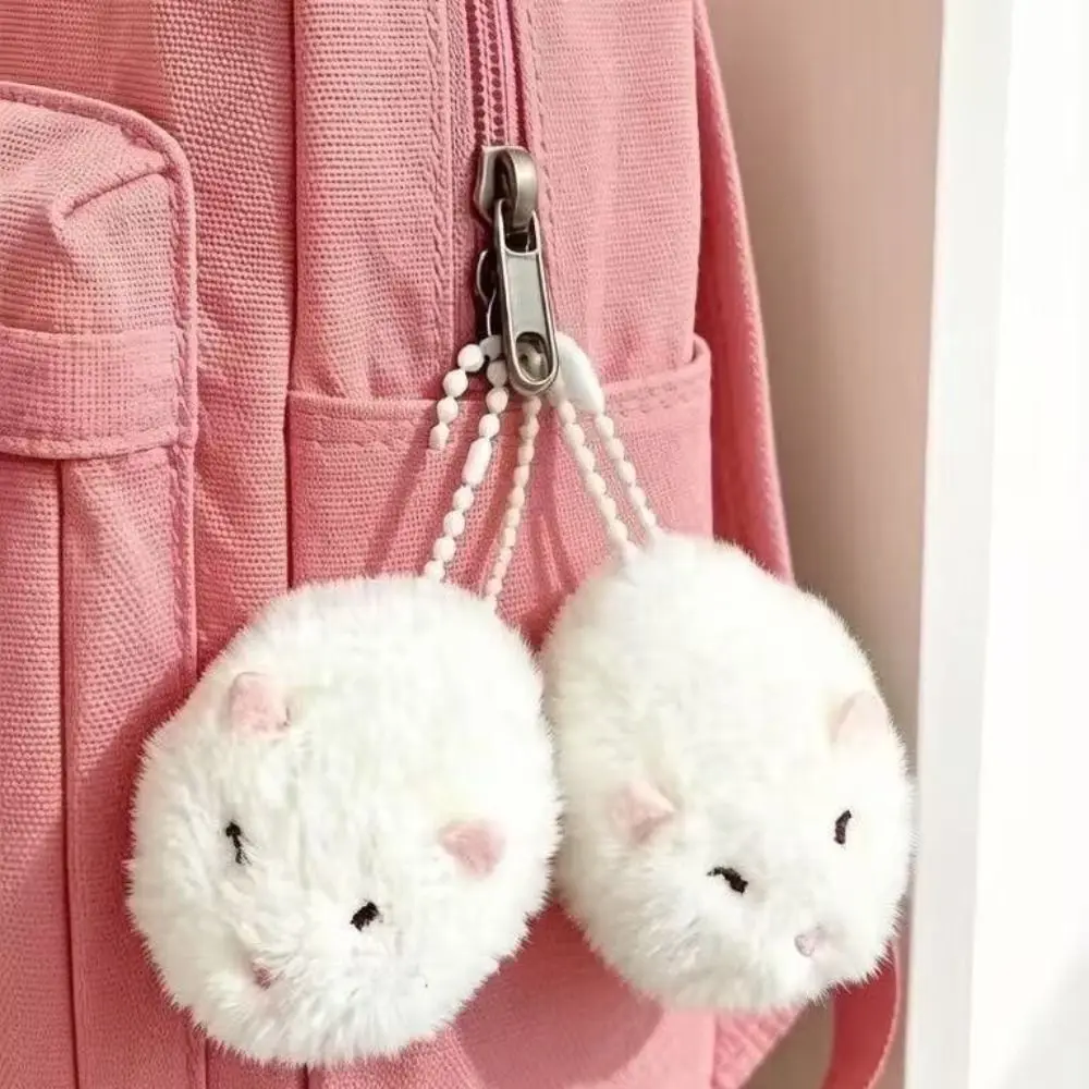 Kawaii Hamster Keychain Soft Furry Texture Backpack Decoration Animal Keychain Handbag Accessories Hamster Shape Bag Pendant