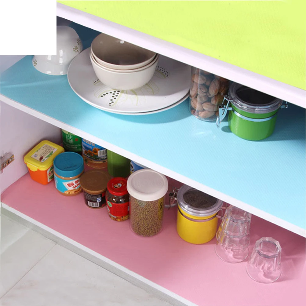

DIY Non-Slip - EVA Shelf Liner Kitchen Cabinet Drawer Liners Mat Waterproof Refrigerator Liner Mat Pad(Random Color)