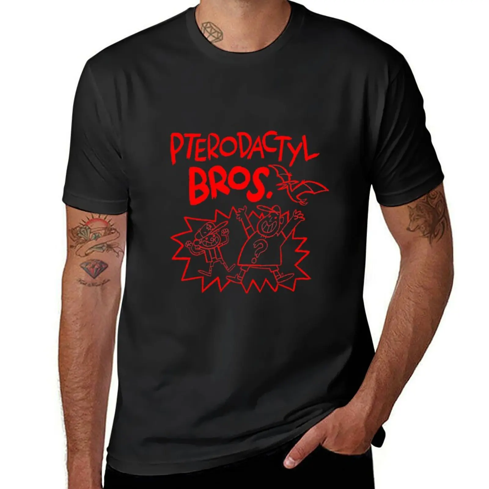 Pterodactyl Bros T-Shirt plus size tops oversizeds customs anime mens graphic t-shirts funny