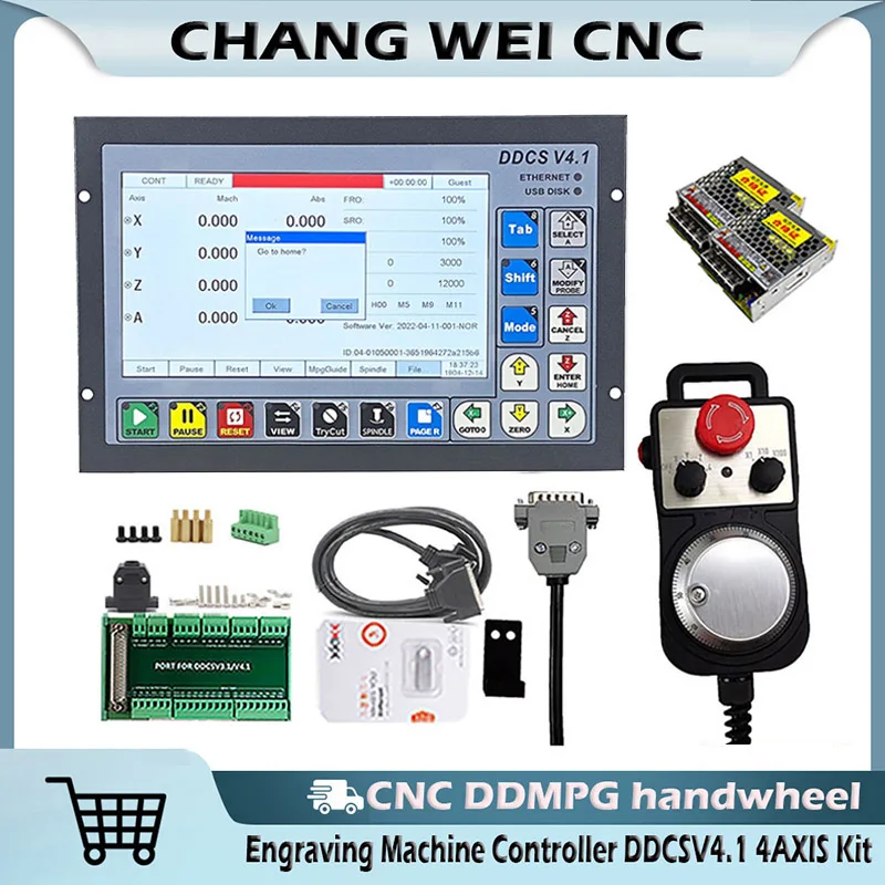 DDCSV4.1 CNC motion controller engraving and milling machine 3/4 Axis offline control system emergency stop electronic handwheel