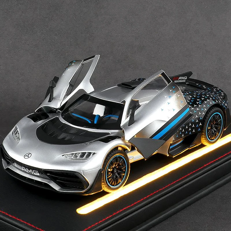 1/24 Bens-One Track Alloy Sports Car Model Diecasts Metal Vehicles Car Model Sound and Light Simulation Collection Kids Toy Gift