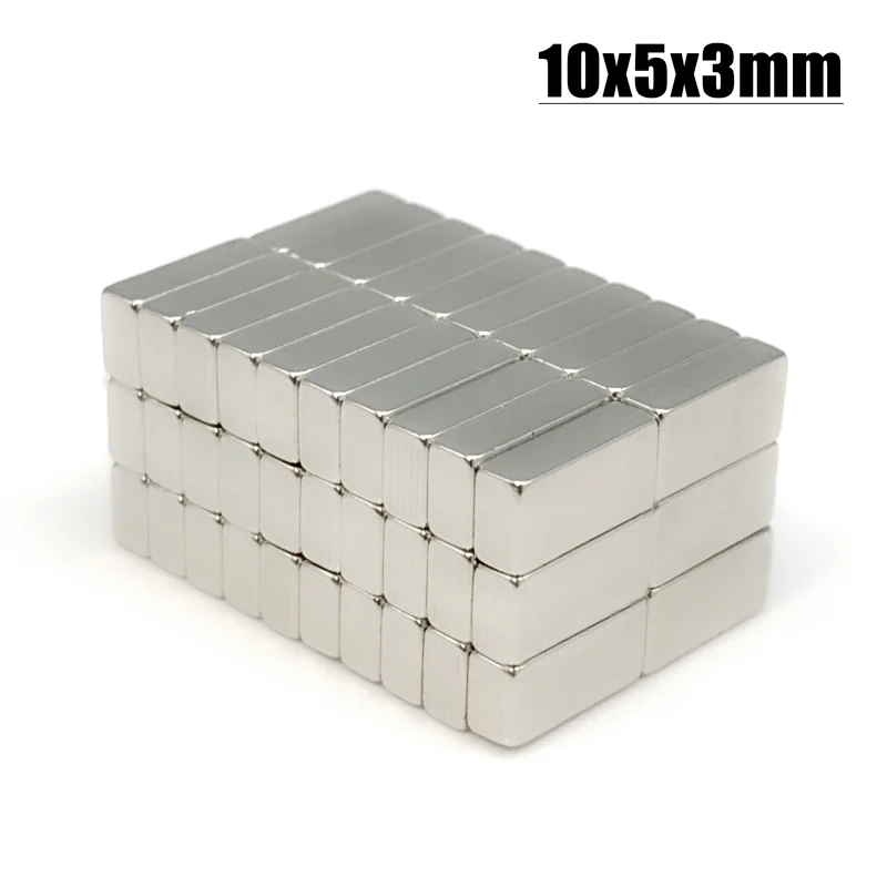 10/50/100/200/1000pcs 10x5x3 mm Cuboid Block Magnets N35 10mmX5mm Neodymium Magnet 10x5x3mm Permanent NdFeB Strong Magnet 10*5*3