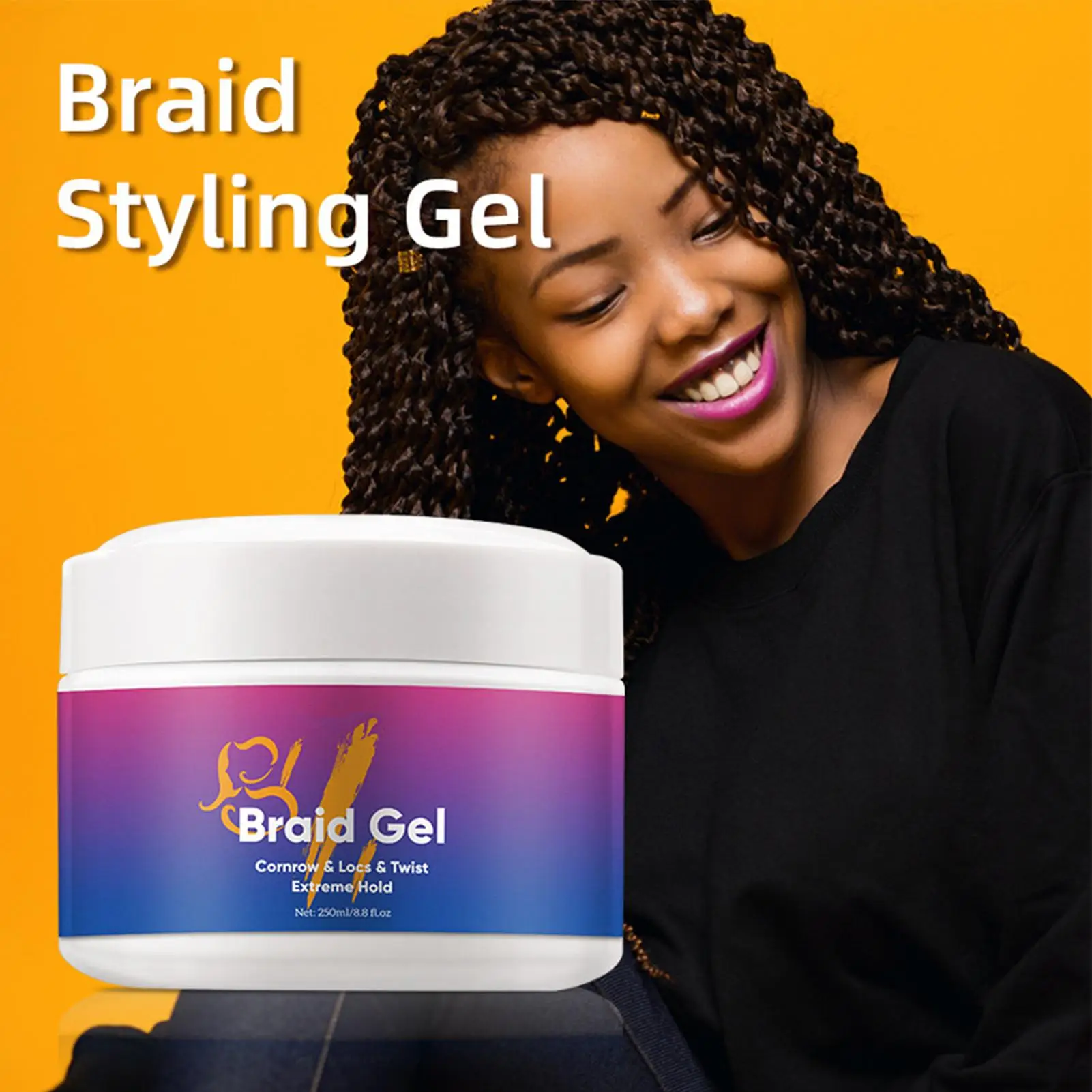 Styling Braiding Gel Wax Carbomer Long Lasting Strong Hold Pomade Anti-Frizz Smooth Hair Finishing Shaping Hair EdgeControl