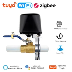 Tuya inteligente WiFi válvula de água, Zigbee gás válvula temporizador, irrigação jardim, controlador torneira, funciona com Alexa e Google Assistente