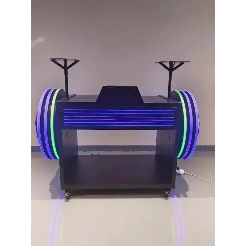 Bar luminous DJ table mobile stainless steel disc table shelf nightclub KTV box lifting  acrylic