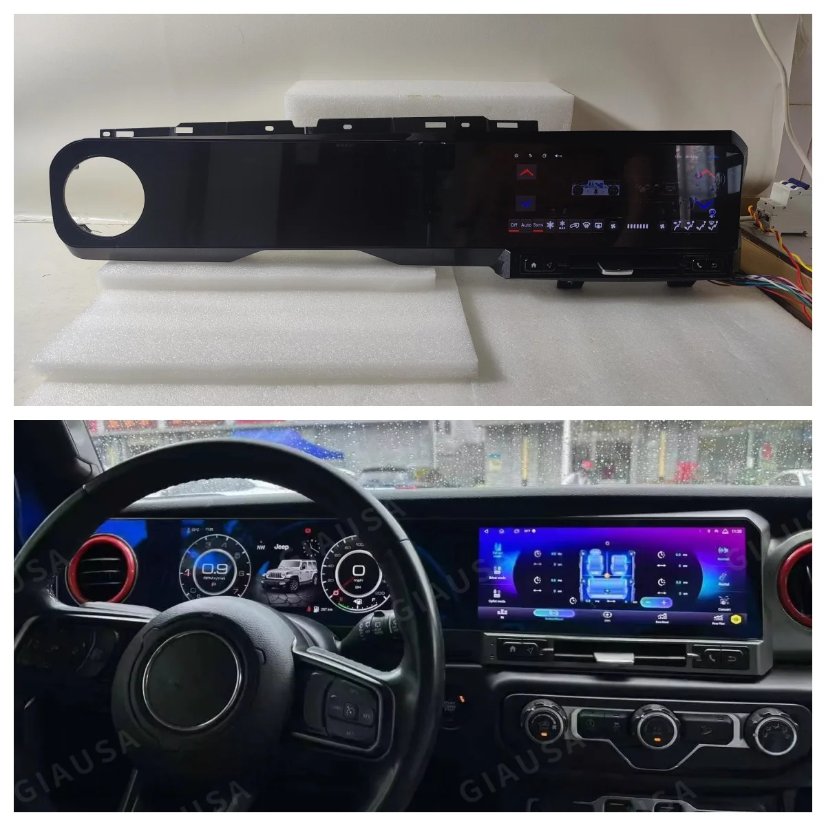 

12.3inch+12.3inch Android Dual Screen For Jeep Wrangler 2018-2022 Carplay Stereo GPS LCD Instrument Panel Car Radio Multimedia