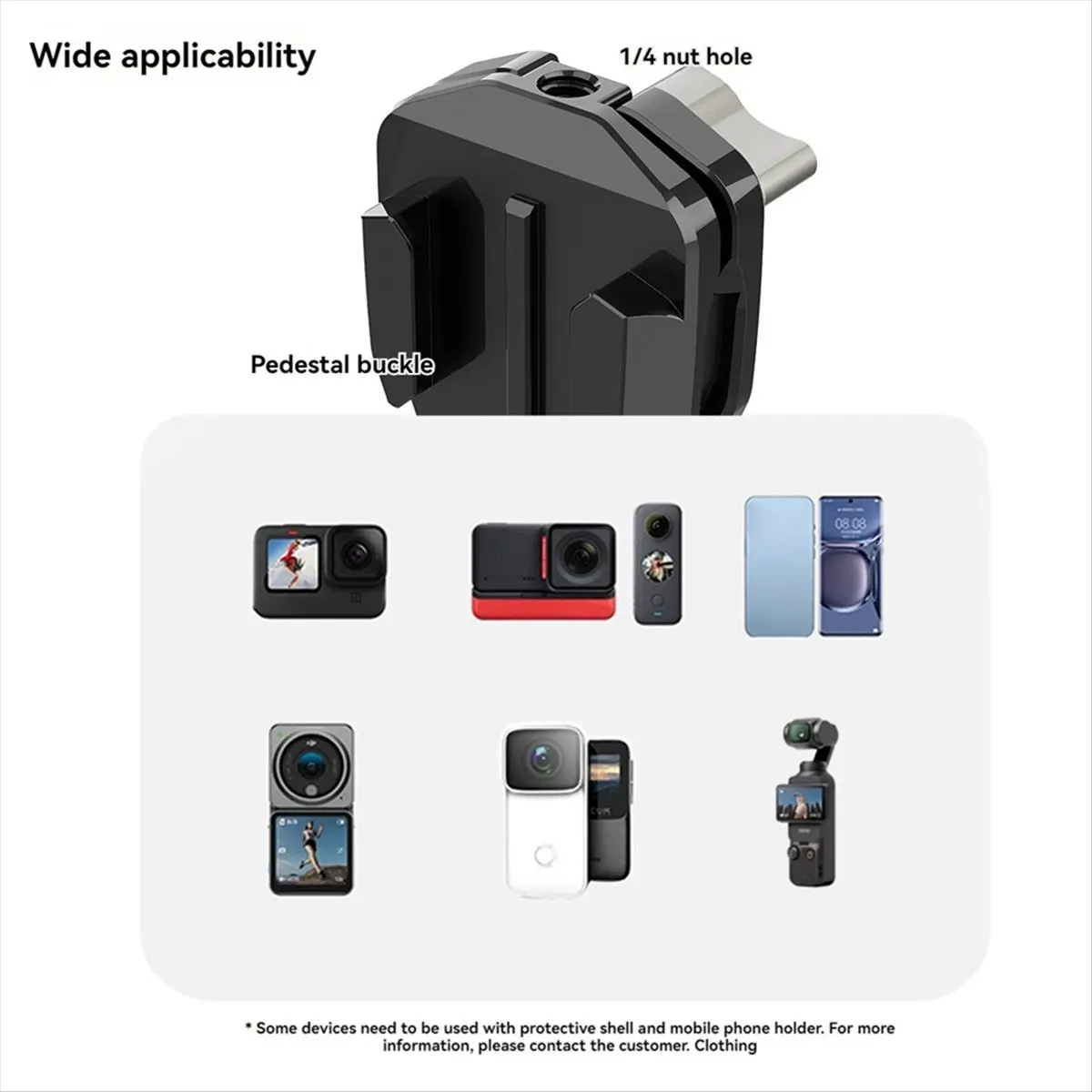 SCLS Motorcycle Windshield Clip Aluminum Alloy Mount for 12 X3 Action 3 4 Camera Accessories Style A