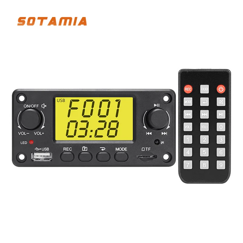 SOTAMIA bezprzewodowa Bluetooth dekodowanie pokładzie USB TF Radio FM cyfrowy dekoder Audio samochodowy odtwarzacz MP3 dla płyta wzmacniacza mocy