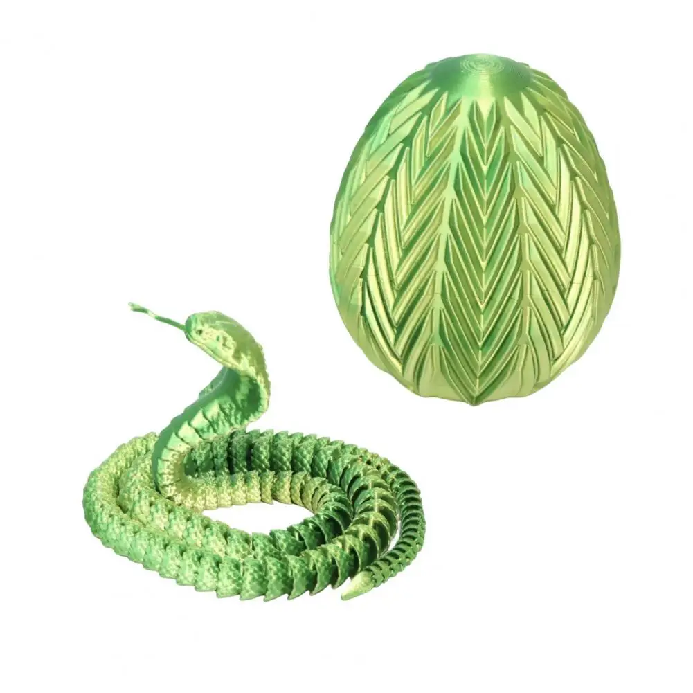 Gear Snake Egg Toy Snake Desk Toy Articulated Snake Egg Figurine with Movable Joints 3d Printed Model Fidget Toy for Lovers