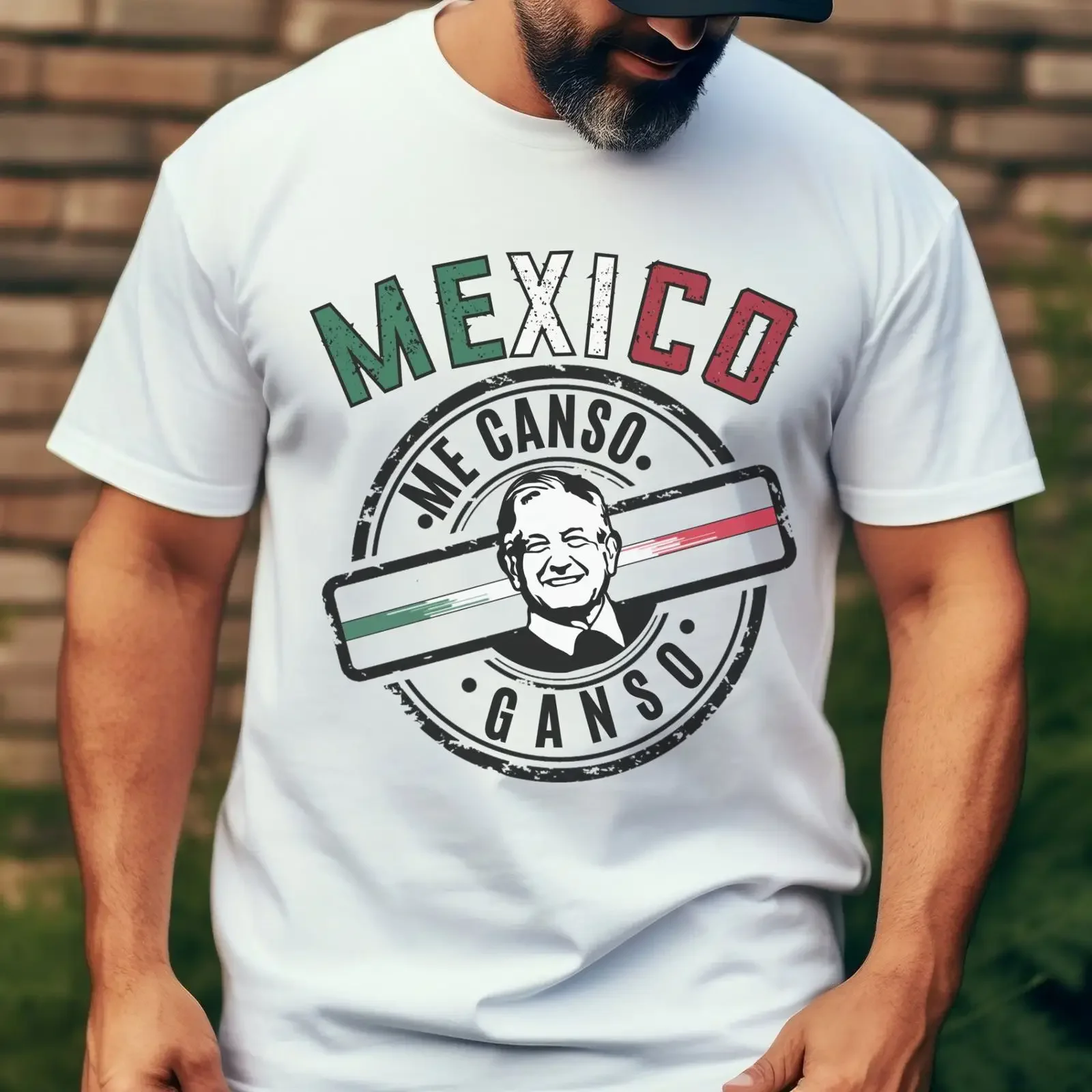 Me Canso Ganso AMLO Lopez Obrador Mexico President Funny Mexican Quote Casual T Shirt vintage Washed homme streetwear graphic