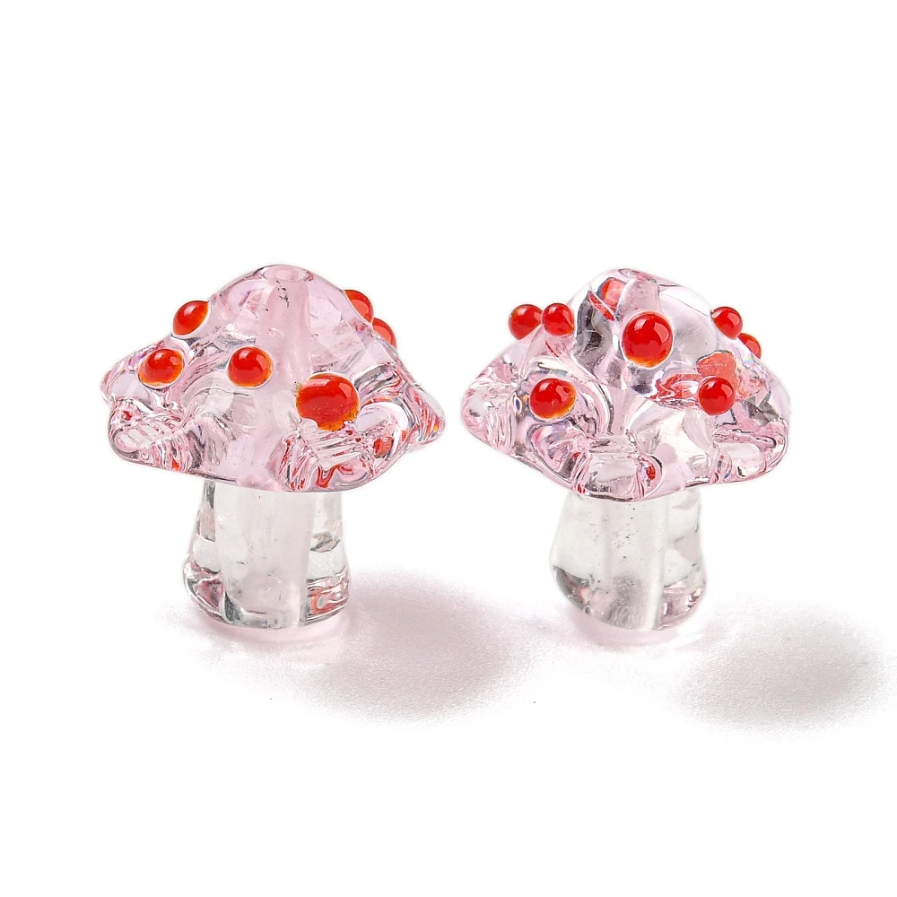5pcs Handmade Bumpy Lampwork Beads Mushroom Glass Beads for Handmade DIY Jewelry Bracelet Earrings Accessories