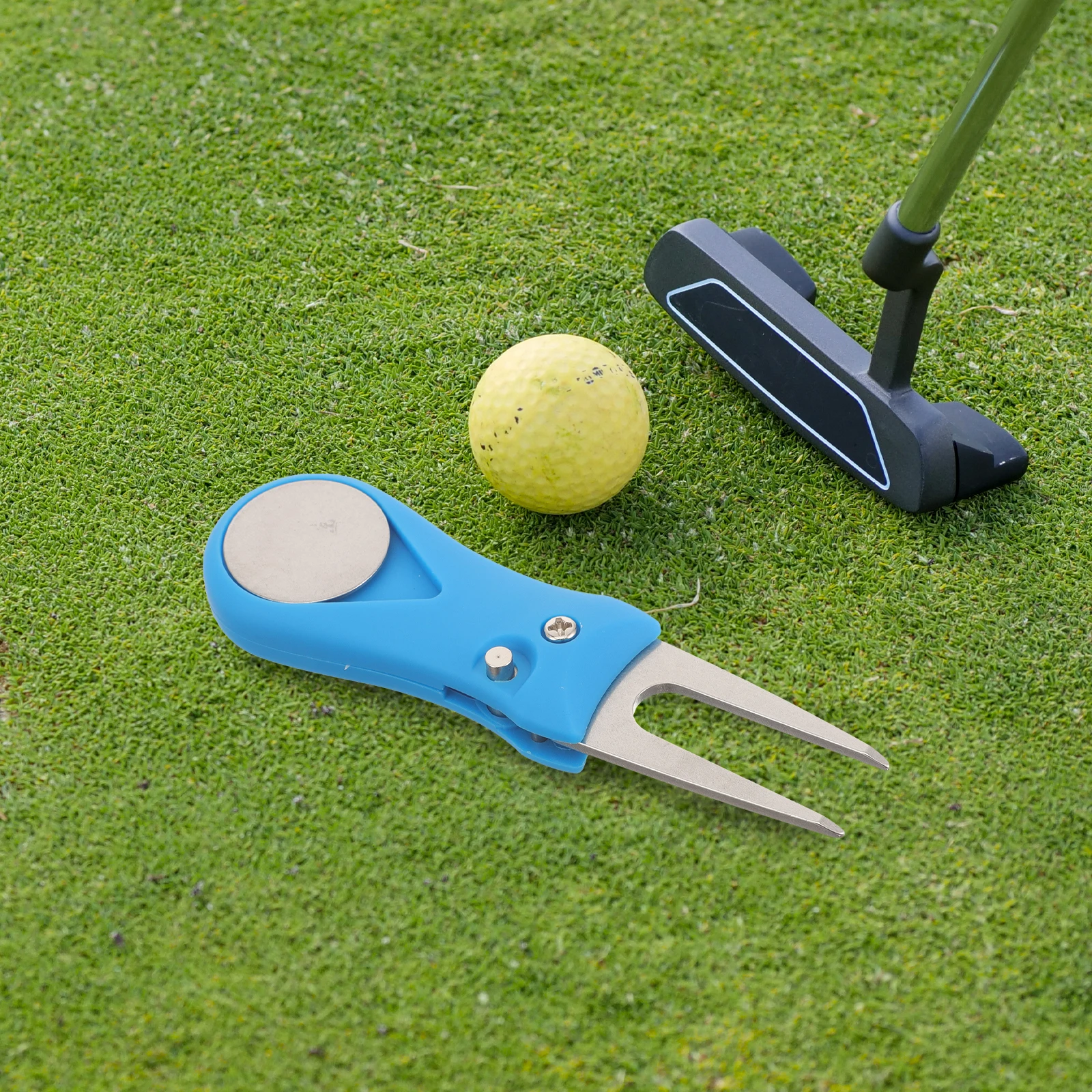 

3PCS Foldable Golf Divot Repair Tool Green Fork Up Turf Fixer Portable Lawn Tool Marker Outdoor Sports Gift