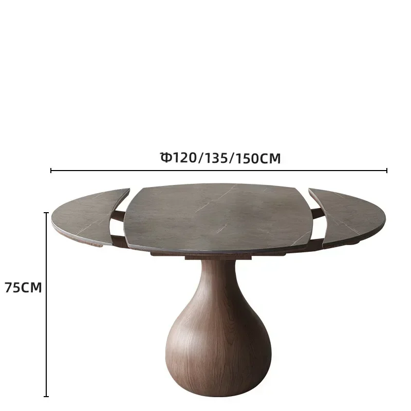 Round Wooden Dining Table Living Room Extendable Dining Table Restaurant Sedentary Mesa Extensible Comedor Garden Furniture