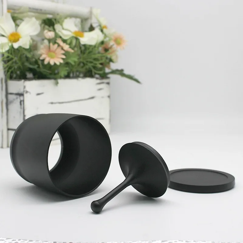 Coffee Powder Receiver with Lid 58MM Cloth Powder Cup Grinder Powder Cup Handle Aluminum Powder Cup