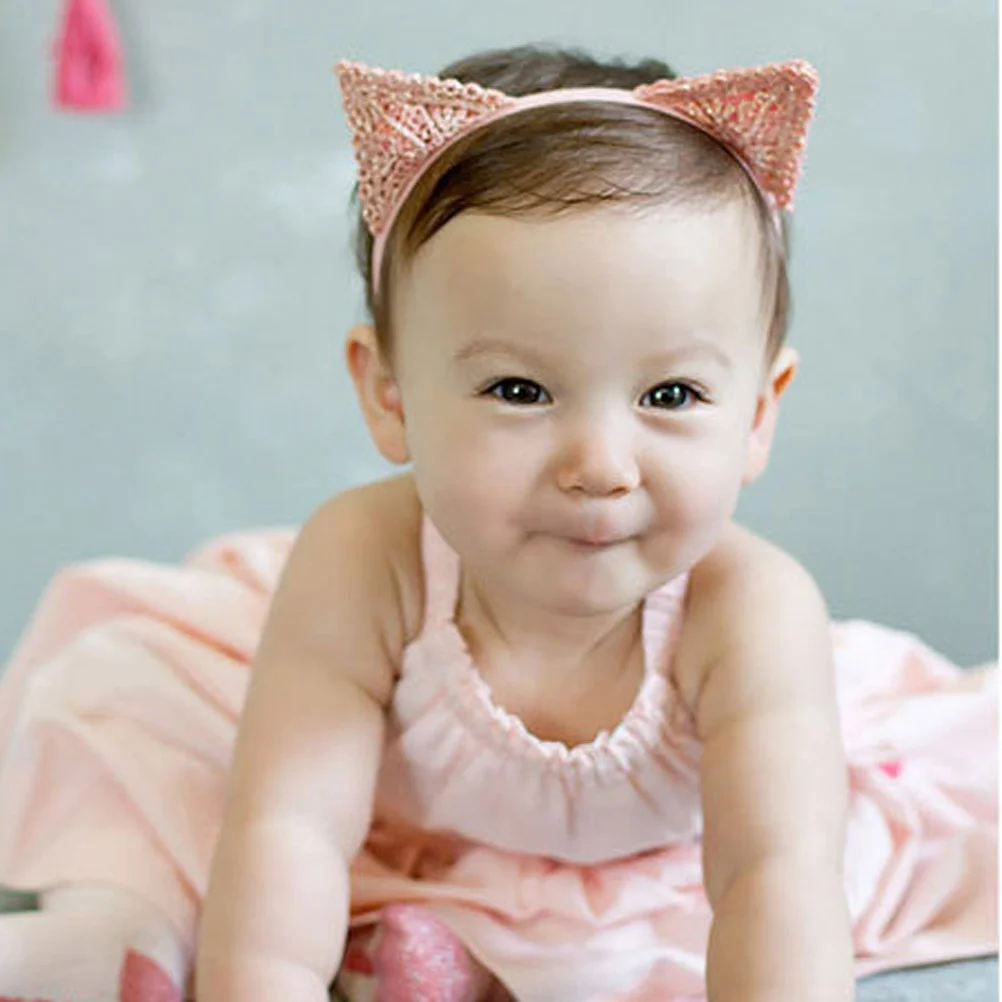

2Pcs Cat Ear Hairbands for Kids Baby Hair Hoops Lovely Warm Creative Headbands Party Home Kids Hair Accessories Pink
