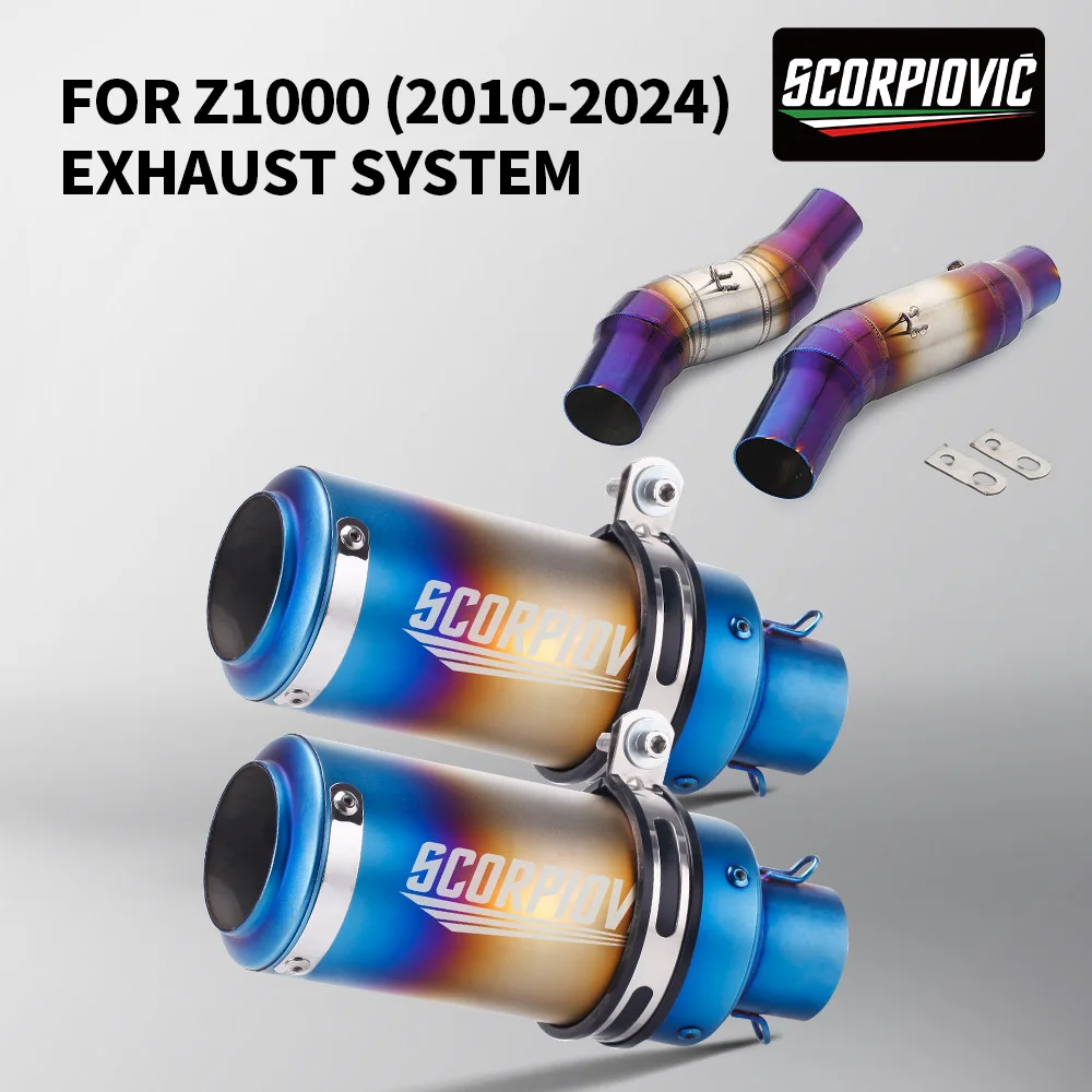 

Stainless Steel Dual Outlet Mid Section Exhaust Manifold For Kawasaki Z1000 Ninja 1000 2010-2024 Full Exhaust System