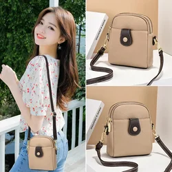 New Niche Head Layer Cowhide Mobile Phone Bag Female Cross-body Small Bag Leisure Leather Female Bag Multi-function Coin Purse