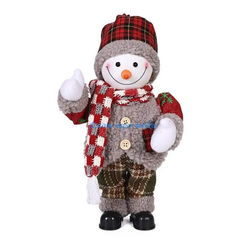 

090B Christmas Singing Dancing Santa Electric Music Santa for Doll Snowman Plush Battery Operated Decor