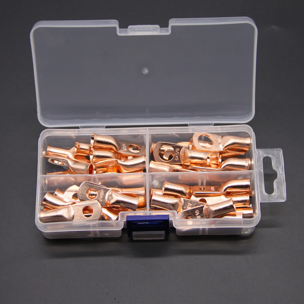 

40PCS 6AWG 8AWG M5/M6/M8/M10 Copper Lugs Bettery Welding Cable Ring Termianls Electrical Wire Connector Assorted Kit