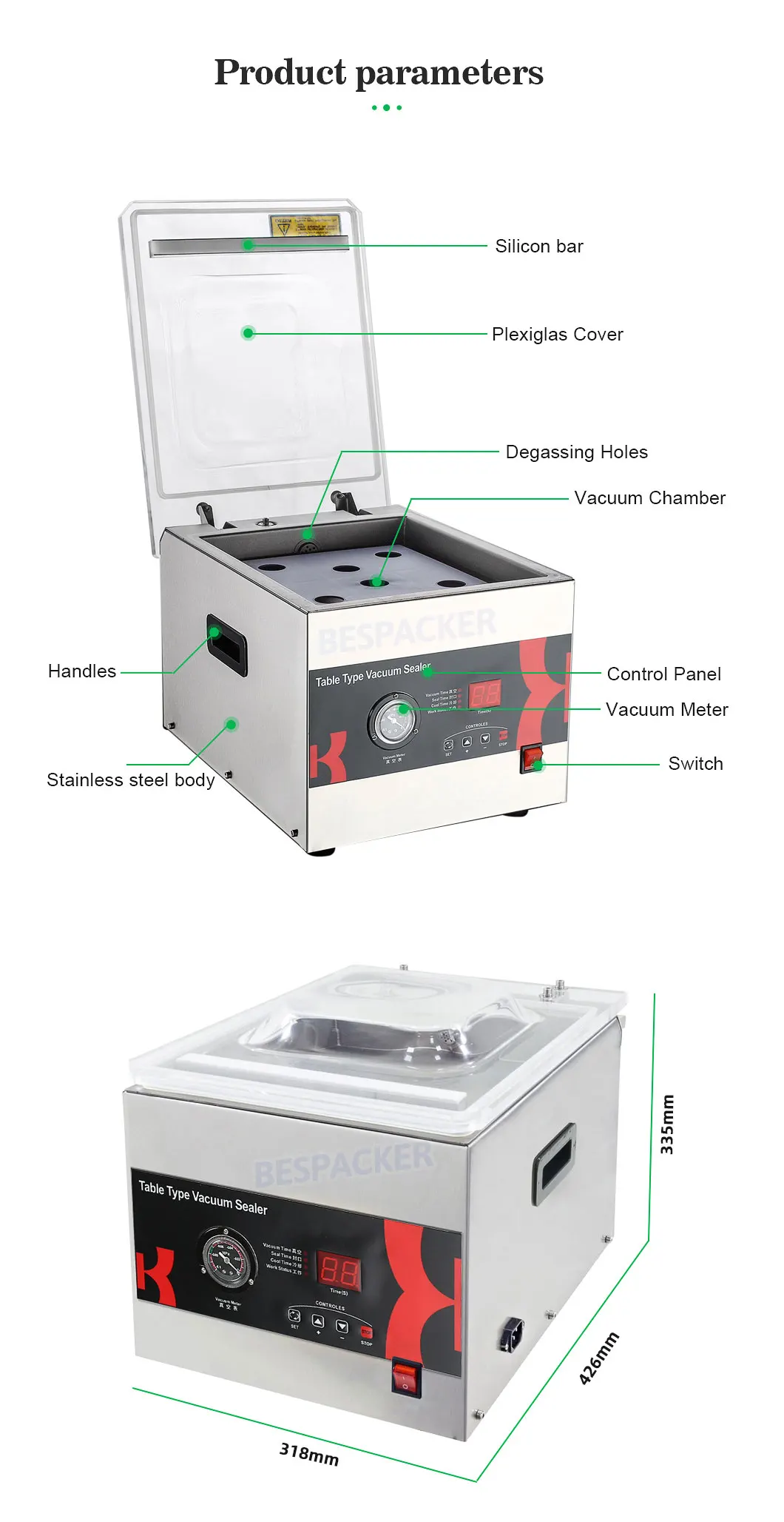 

DZ-260C High Quality Fresh Food Mini Home Desktop Vacuum Packaging Machine