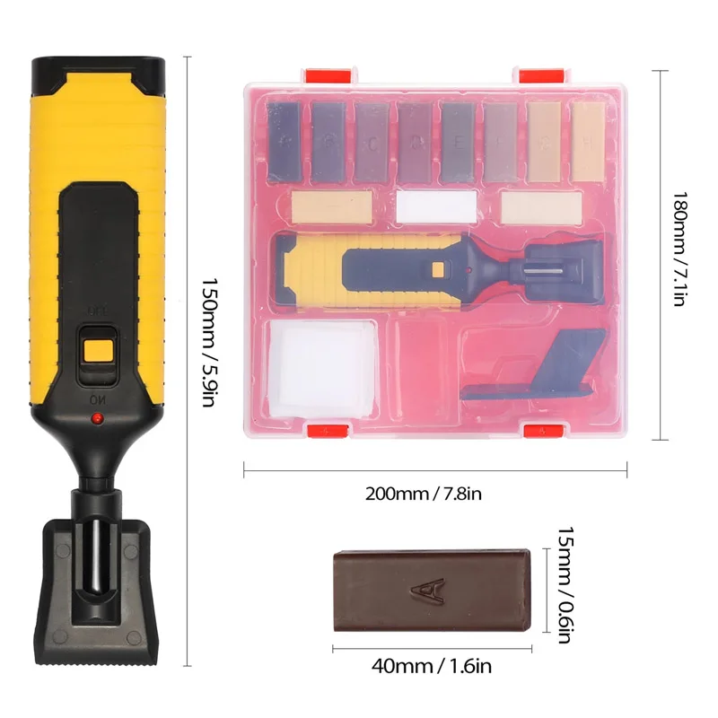 Household DIY Floor Repair Kit Multifunctional Repairs Tool Kit Wooden Floor Scratches Mend Utility Tool Kit with 11 Wax Blocks